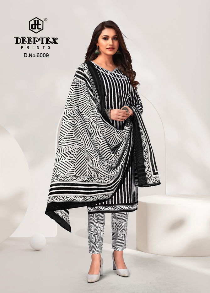 Aaliza Vol 6 By Deeptex Black And White Printed Cotton Dress Material
